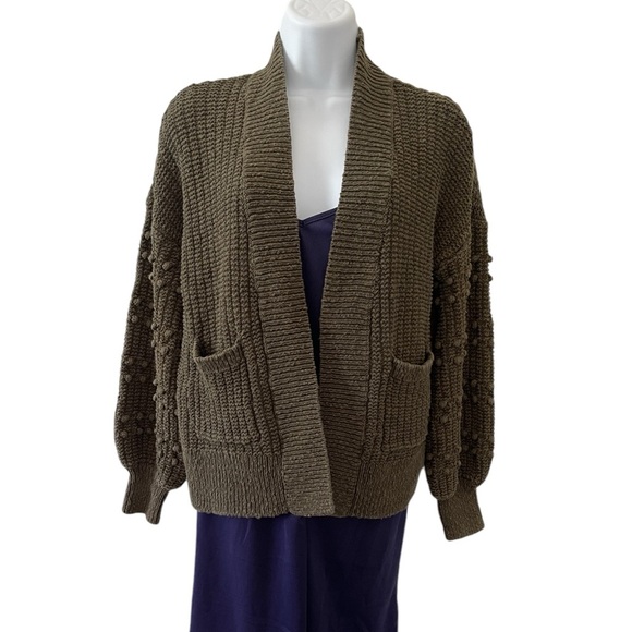 Madewell Ribbed Bobble Knit Oversized Cardigan Sweater Dark Green Women’s XS - Picture 4 of 8